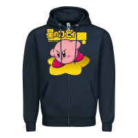 Navy kirby men's pink Zipper Hoodie - FloraArt