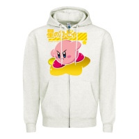 Oatmeal Heather kirby men's pink Zipper Hoodie - FloraArt