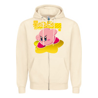 Sandshell kirby men's pink Zipper Hoodie - FloraArt
