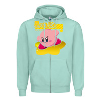 Seafoam kirby men's pink Zipper Hoodie - FloraArt