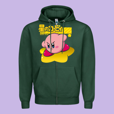 Kirby Men's Pink Zipper Hoodie Designed By Floraart