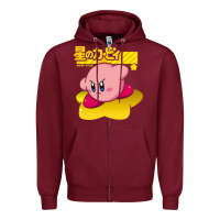 Burgundy kirby men's pink Zipper Hoodie - FloraArt