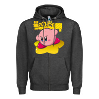 Charcoal Heather kirby men's pink Zipper Hoodie - FloraArt