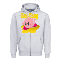 Heather Grey kirby men's pink Zipper Hoodie - FloraArt