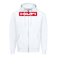 White hilti Zipper Hoodie - FloraArt