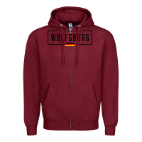 Burgundy wolfsburg deutschland germany german flag Zipper Hoodie - FloraArt