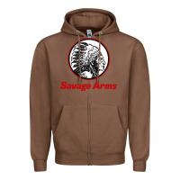 Chestnut Savage Arms Zipper Hoodie - FloraArt