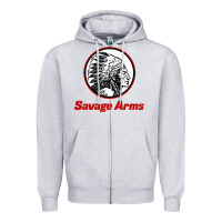 Heather Grey Savage Arms Zipper Hoodie - FloraArt