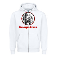 White Savage Arms Zipper Hoodie - FloraArt