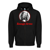 Black Savage Arms Zipper Hoodie - FloraArt