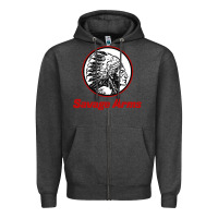 Charcoal Heather Savage Arms Zipper Hoodie - FloraArt