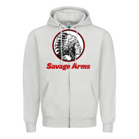 Dove Grey Savage Arms Zipper Hoodie - FloraArt