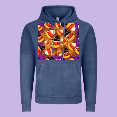 Candy Pattern Vintage Hoodie Designed By Cowhidedigitalart