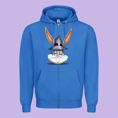 Bugs Bunny Zipper Hoodie Designed By Floraart