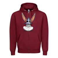 Burgundy bugs bunny Zipper Hoodie - FloraArt