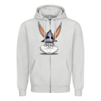 Dove Grey bugs bunny Zipper Hoodie - FloraArt