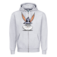 Heather Grey bugs bunny Zipper Hoodie - FloraArt