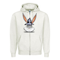 Oatmeal Heather bugs bunny Zipper Hoodie - FloraArt