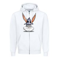 White bugs bunny Zipper Hoodie - FloraArt