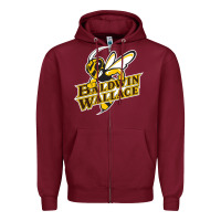 Burgundy Baldwin wallace university yellowjackets Zipper Hoodie - FloraArt