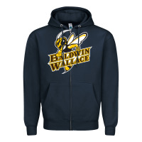 Navy Baldwin wallace university yellowjackets Zipper Hoodie - FloraArt