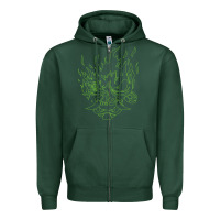 Sports Green Cyberpunk samurai Neon Green Zipper Hoodie - FloraArt