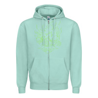 Cyberpunk Samurai Neon Green Zipper Hoodie | Teevron