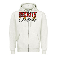 Oatmeal Heather merry christmas Zipper Hoodie - JahusDesignShop