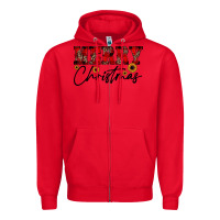 Red merry christmas Zipper Hoodie - JahusDesignShop