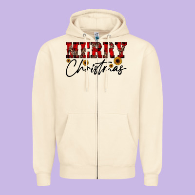 Merry Christmas Zipper Hoodie Designed By Jahusdesignshop