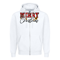 White merry christmas Zipper Hoodie - JahusDesignShop