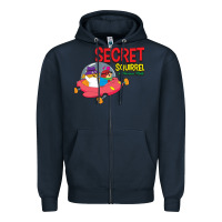 Navy Secret Squirrel  51 Zipper Hoodie - FloraArt