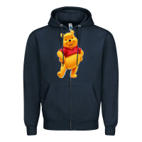 Navy pooh Zipper Hoodie - FloraArt