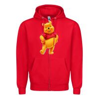 Red pooh Zipper Hoodie - FloraArt