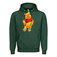 Sports Green pooh Zipper Hoodie - FloraArt
