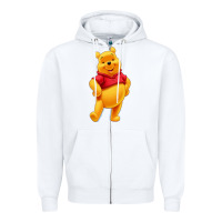 White pooh Zipper Hoodie - FloraArt
