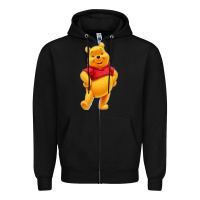 Black pooh Zipper Hoodie - FloraArt