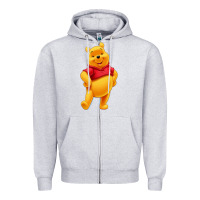 Heather Grey pooh Zipper Hoodie - FloraArt