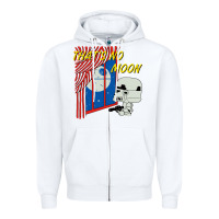 White thats no moon Zipper Hoodie - FloraArt