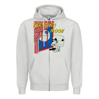 Dove Grey thats no moon Zipper Hoodie - FloraArt