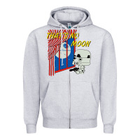 Heather Grey thats no moon Zipper Hoodie - FloraArt