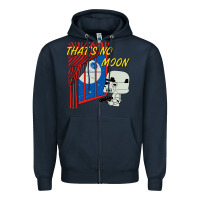 Navy thats no moon Zipper Hoodie - FloraArt
