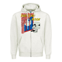 Oatmeal Heather thats no moon Zipper Hoodie - FloraArt