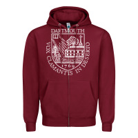 Burgundy dartmouth newspaper Zipper Hoodie - FloraArt