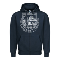 Navy dartmouth newspaper Zipper Hoodie - FloraArt
