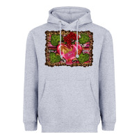 Heather Grey Western Background Valentine's Day Heavyweight Hoodie - RanaPortraitStore
