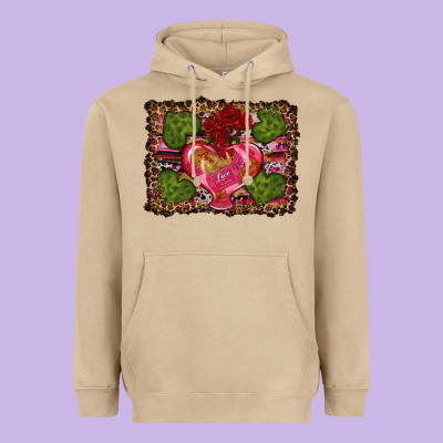 Western Background Valentine's Day Heavyweight Hoodie Designed By Ranaportraitstore