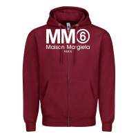 Burgundy mm6 maison margiela Zipper Hoodie - FloraArt