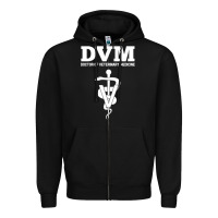 Black Doctor of Veterinary Medicine DVM Veterinarian Vet Tech Zipper Hoodie - FloraArt