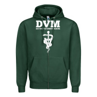 Sports Green Doctor of Veterinary Medicine DVM Veterinarian Vet Tech Zipper Hoodie - FloraArt
